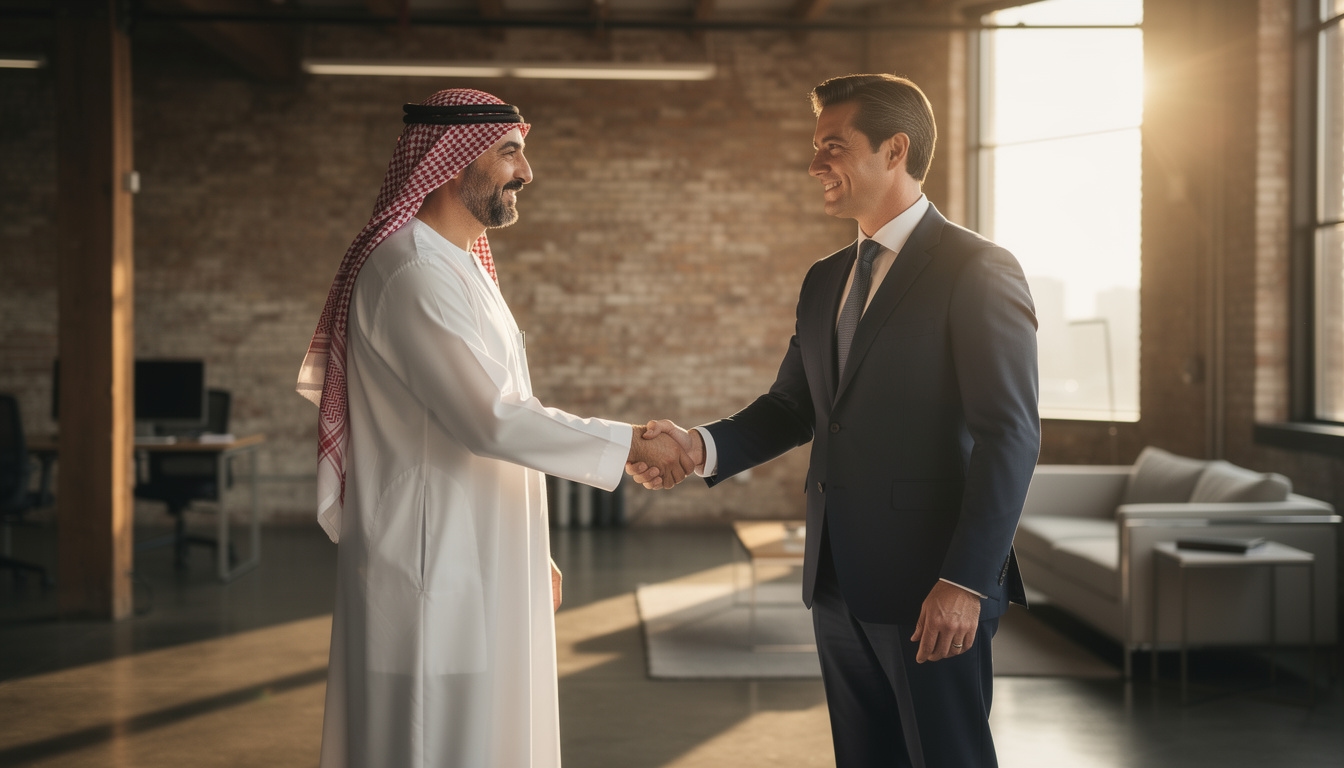 مصافحة أعمال تعكس الأخلاقيات التجارية والثقة المهنية